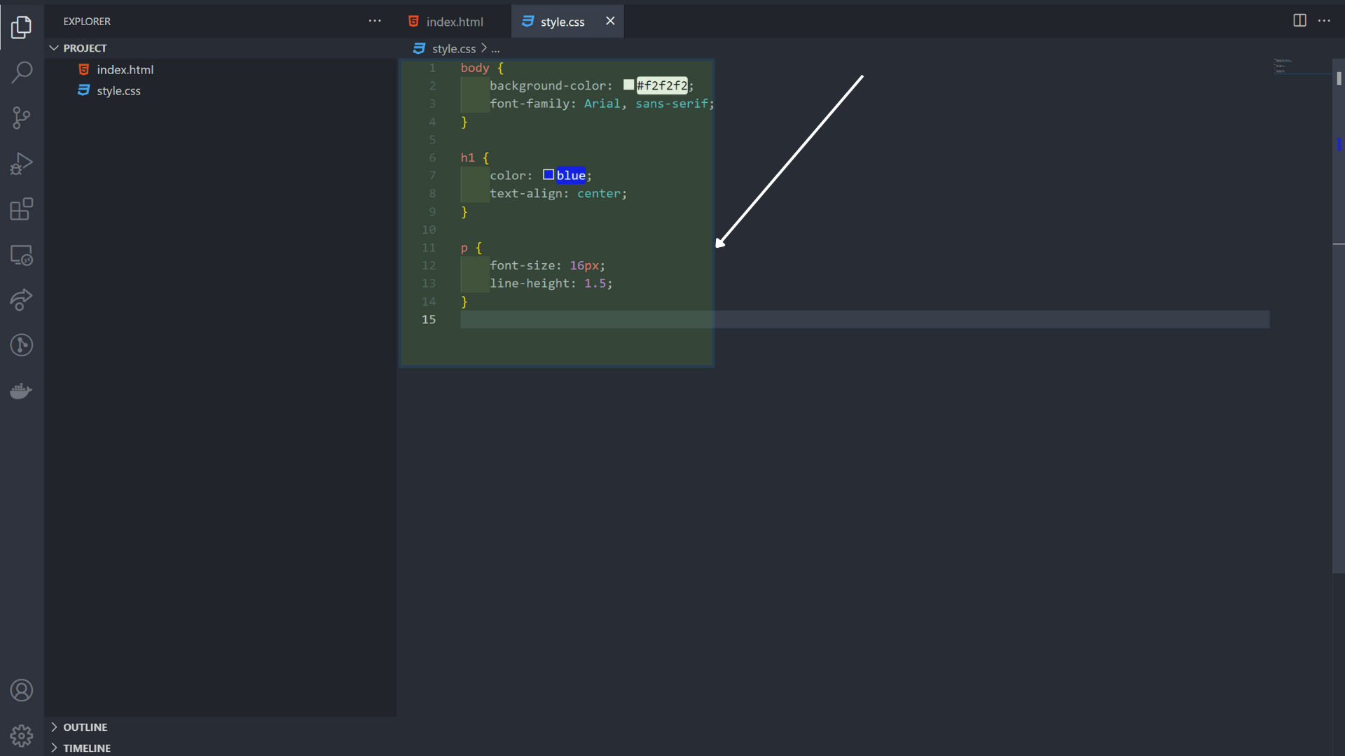 Przykładowe style umieszczone w pliku style.css