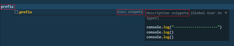 Poszczególne właściwości snippeta w praktyce
